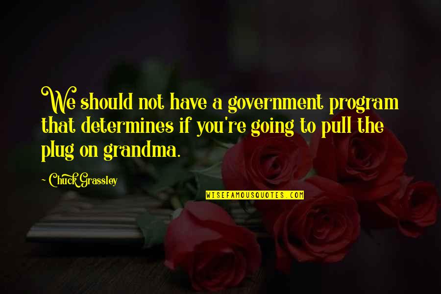 Baisa Attitude Quotes By Chuck Grassley: We should not have a government program that Baisa Attitude Quotes By Chuck Grassley: We should not have a government program that