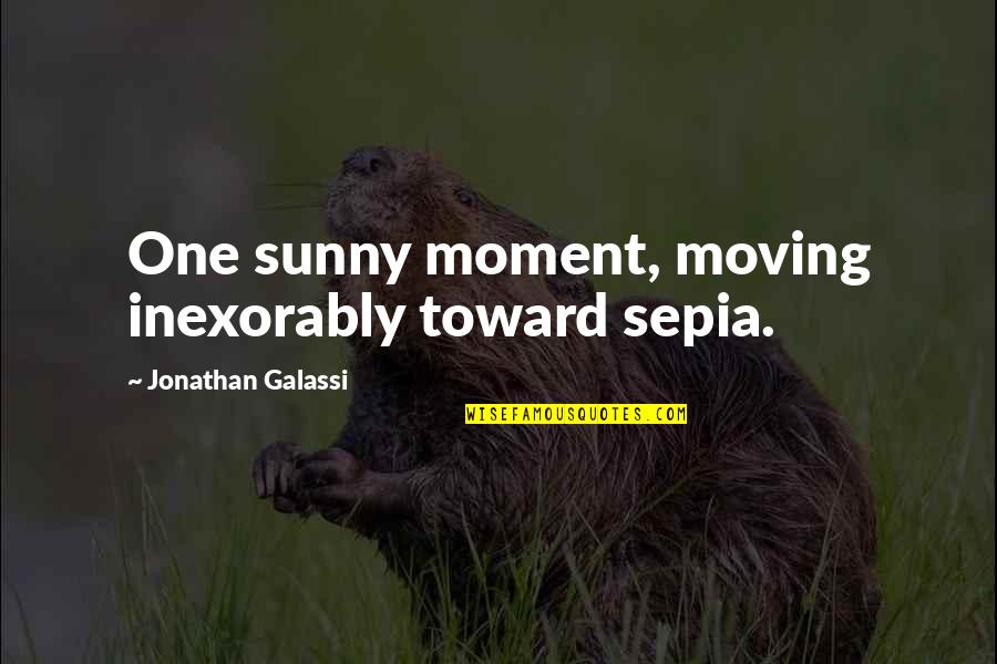 Bajalica Fudbaler Quotes By Jonathan Galassi: One sunny moment, moving inexorably toward sepia. Bajalica Fudbaler Quotes By Jonathan Galassi: One sunny moment, moving inexorably toward sepia.