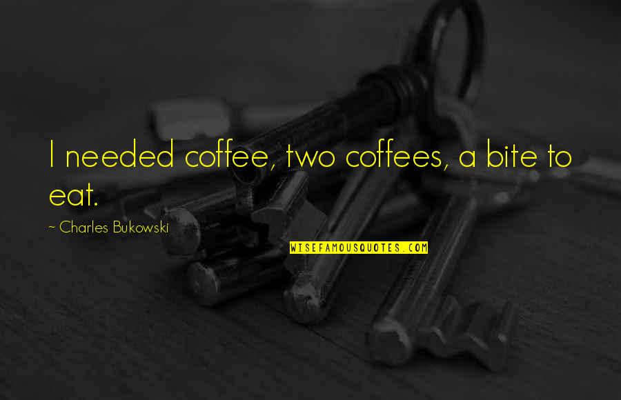 Bajirao Singham Quotes By Charles Bukowski: I needed coffee, two coffees, a bite to