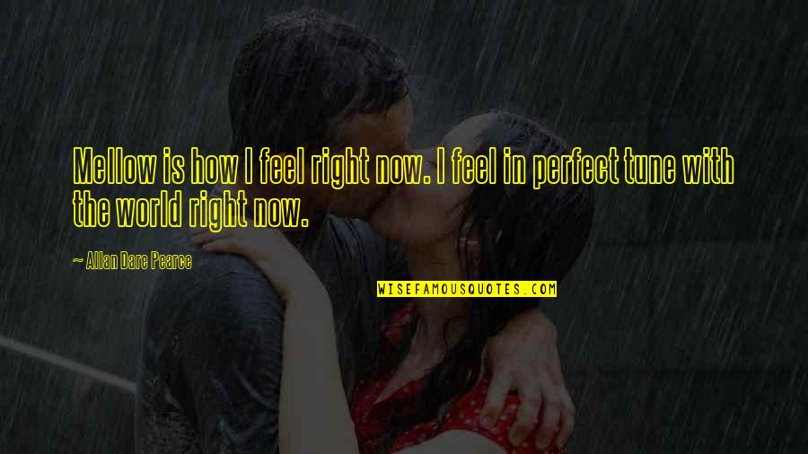 Bajito Remix Quotes By Allan Dare Pearce: Mellow is how I feel right now. I