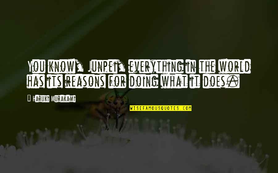 Bajororsz G Quotes By Haruki Murakami: You know, Junpei, everything in the world has