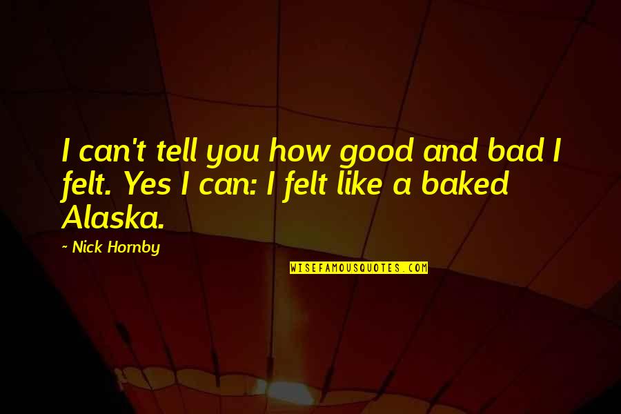 Baked Quotes By Nick Hornby: I can't tell you how good and bad