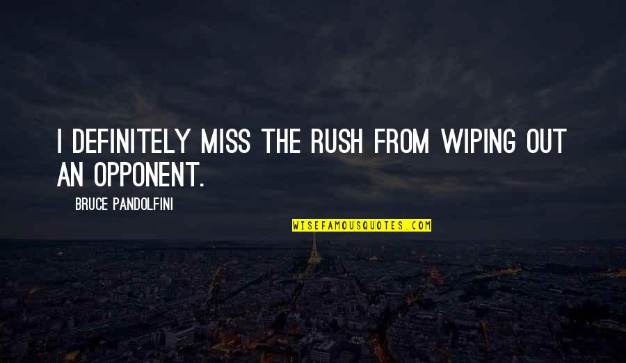 Bakhshi Javed Quotes By Bruce Pandolfini: I definitely miss the rush from wiping out Bakhshi Javed Quotes By Bruce Pandolfini: I definitely miss the rush from wiping out