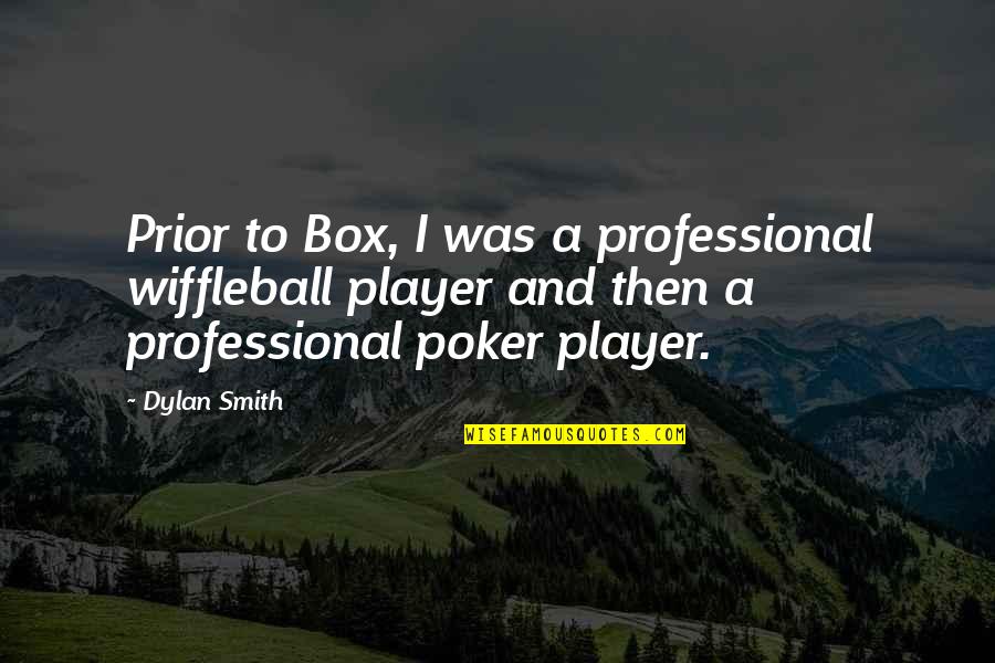 Bakongo Marriage Quotes By Dylan Smith: Prior to Box, I was a professional wiffleball