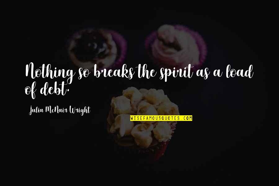 Bal Tashchit Quote Quotes By Julia McNair Wright: Nothing so breaks the spirit as a load