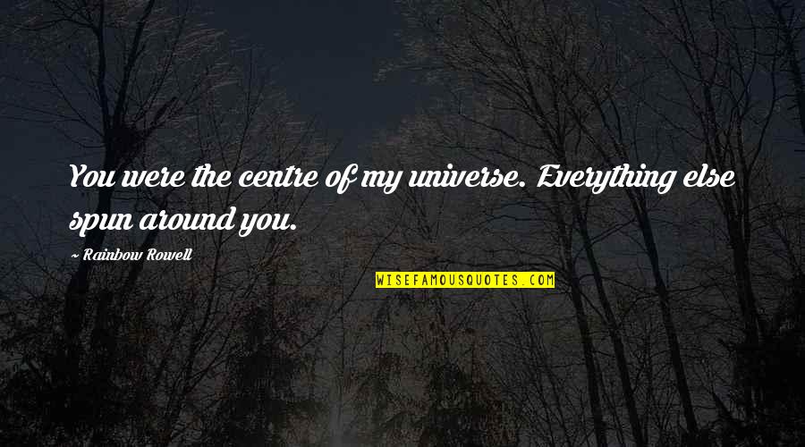 Bal Vivah Quotes By Rainbow Rowell: You were the centre of my universe. Everything