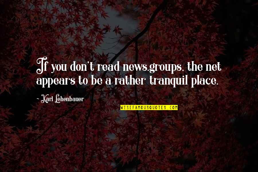 Balakanda Quotes By Karl Lehenbauer: If you don't read news.groups, the net appears