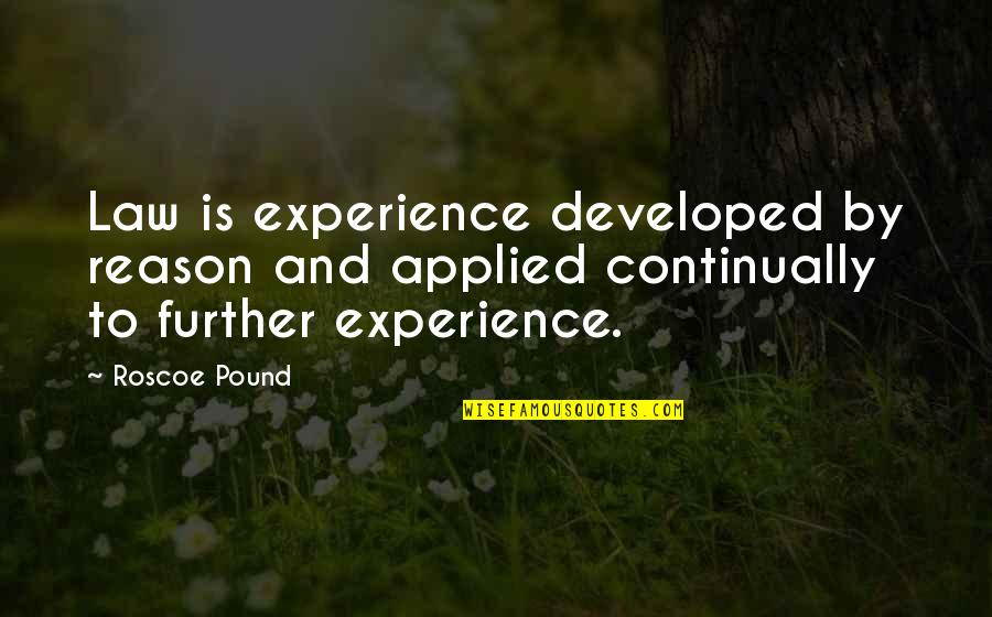 Balalaika Instrument Quotes By Roscoe Pound: Law is experience developed by reason and applied