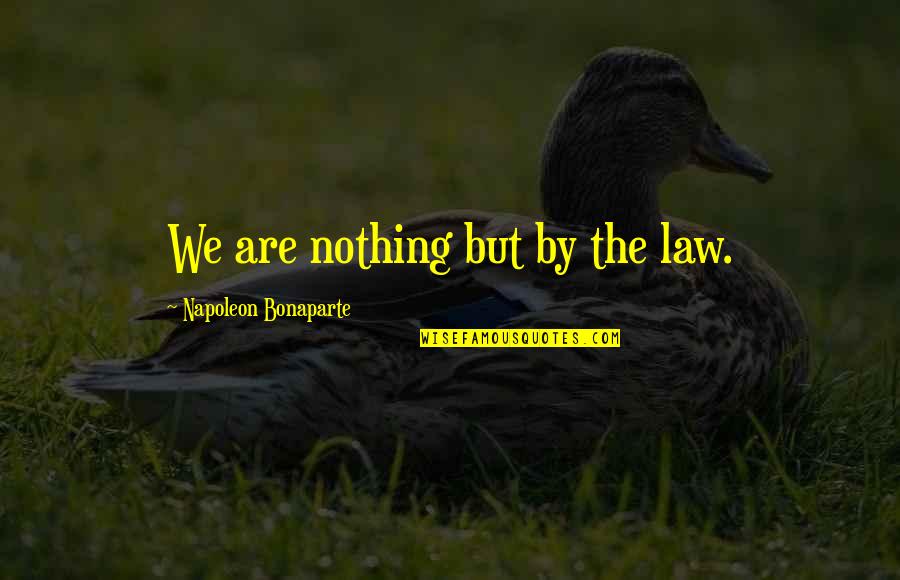 Balance And Chaos Quotes By Napoleon Bonaparte: We are nothing but by the law.