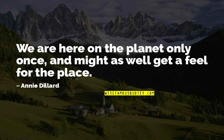 Balance And Jesus Quotes By Annie Dillard: We are here on the planet only once,