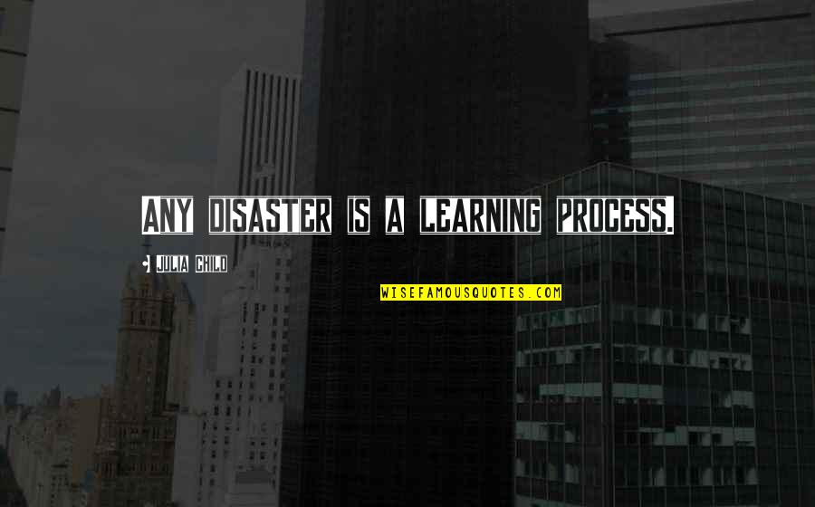 Balance And Stability Quotes By Julia Child: Any disaster is a learning process.