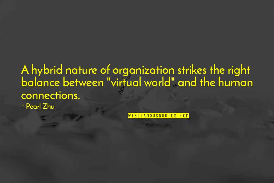 Balance In Nature Quotes By Pearl Zhu: A hybrid nature of organization strikes the right