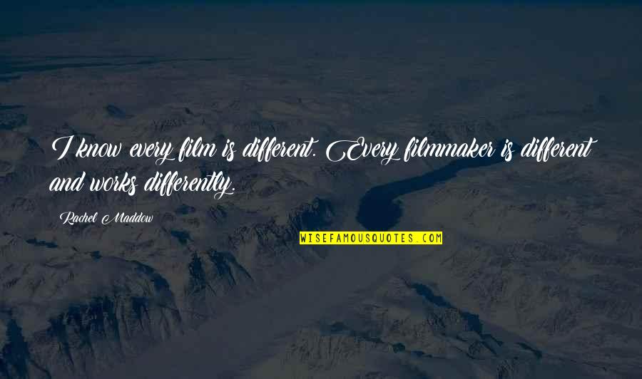 Balance In Nature Quotes By Rachel Maddow: I know every film is different. Every filmmaker