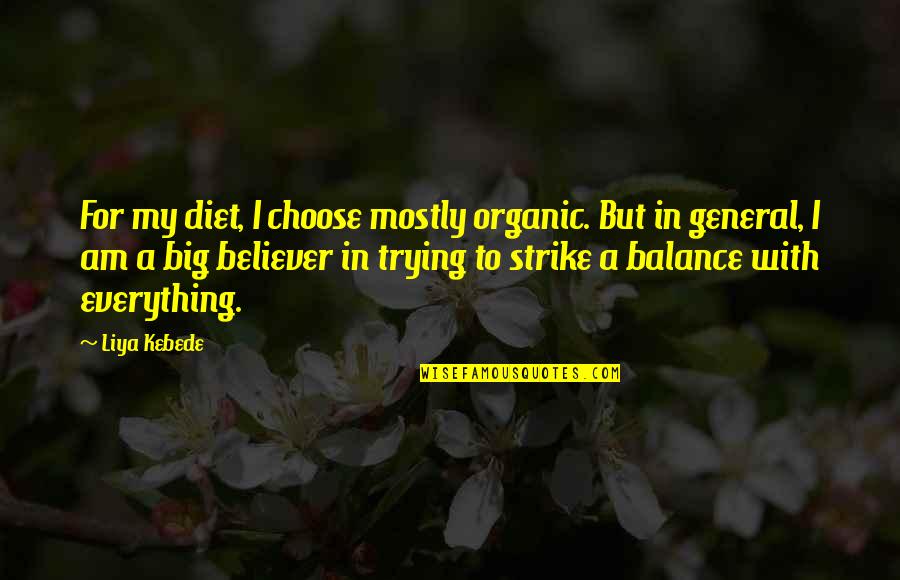Balance Is Everything Quotes By Liya Kebede: For my diet, I choose mostly organic. But