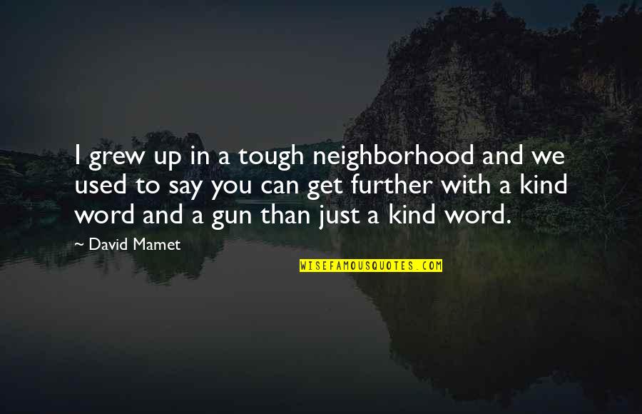 Balance Is Key In Life Quotes By David Mamet: I grew up in a tough neighborhood and