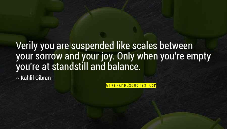 Balance Scales Quotes By Kahlil Gibran: Verily you are suspended like scales between your