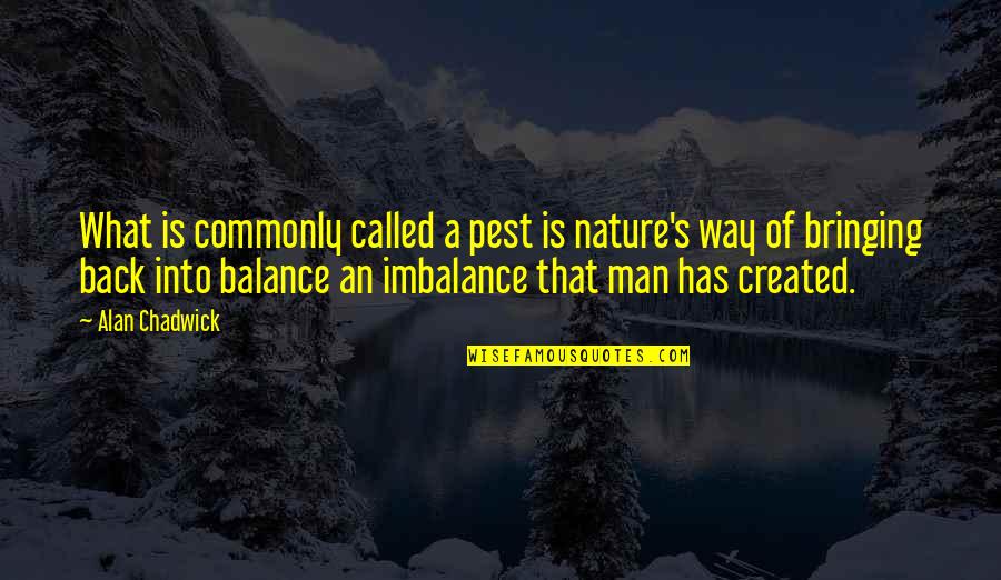Balance What Is It Quotes By Alan Chadwick: What is commonly called a pest is nature's