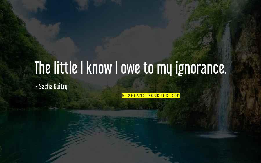 Balancers And Reinforcers Quotes By Sacha Guitry: The little I know I owe to my