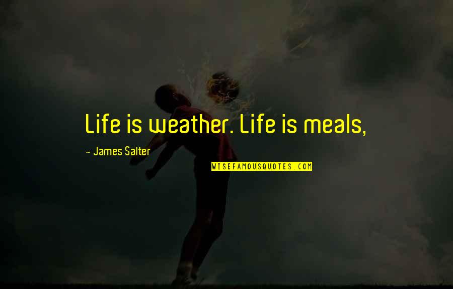 Balancing Stones Quotes By James Salter: Life is weather. Life is meals,