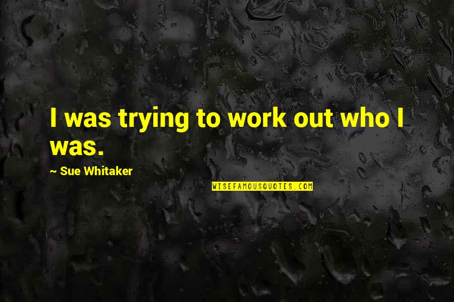 Balchezek Quotes By Sue Whitaker: I was trying to work out who I Balchezek Quotes By Sue Whitaker: I was trying to work out who I