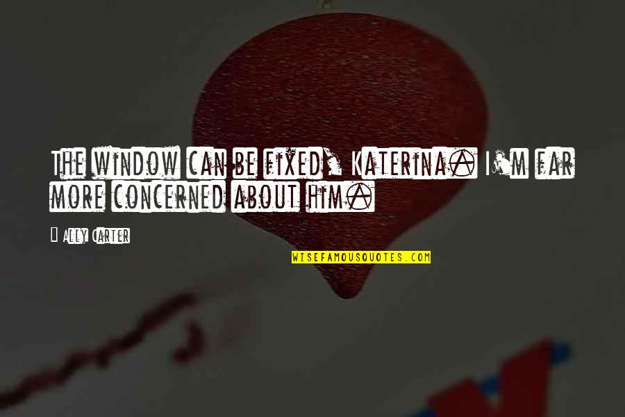 Balckness Quotes By Ally Carter: The window can be fixed, Katerina. I'm far