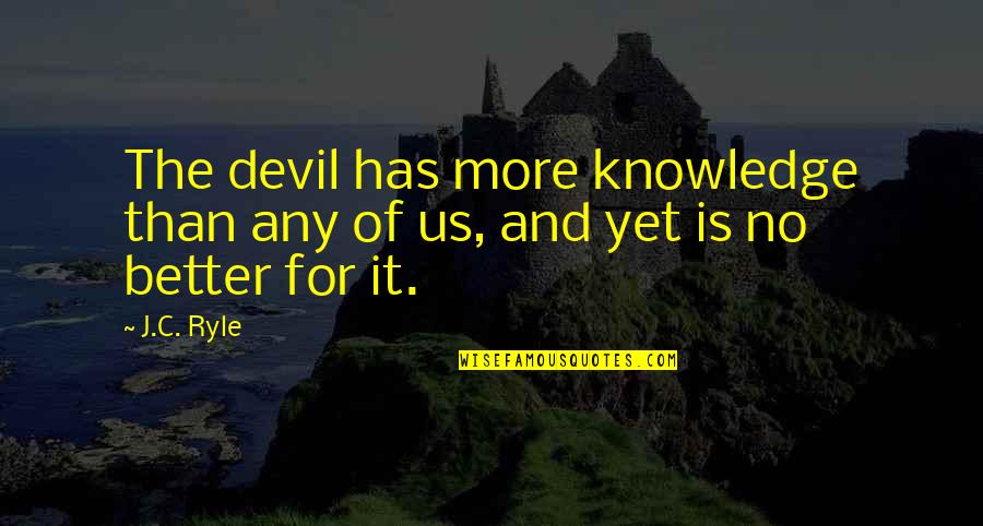Balcombe Jonathan Quotes By J.C. Ryle: The devil has more knowledge than any of