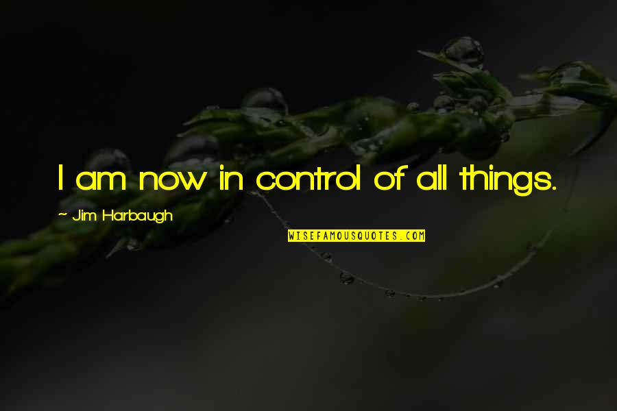 Balderston End Table Quotes By Jim Harbaugh: I am now in control of all things.