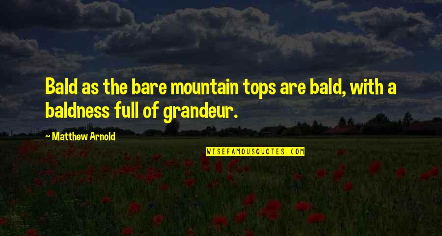 Baldness Quotes By Matthew Arnold: Bald as the bare mountain tops are bald,