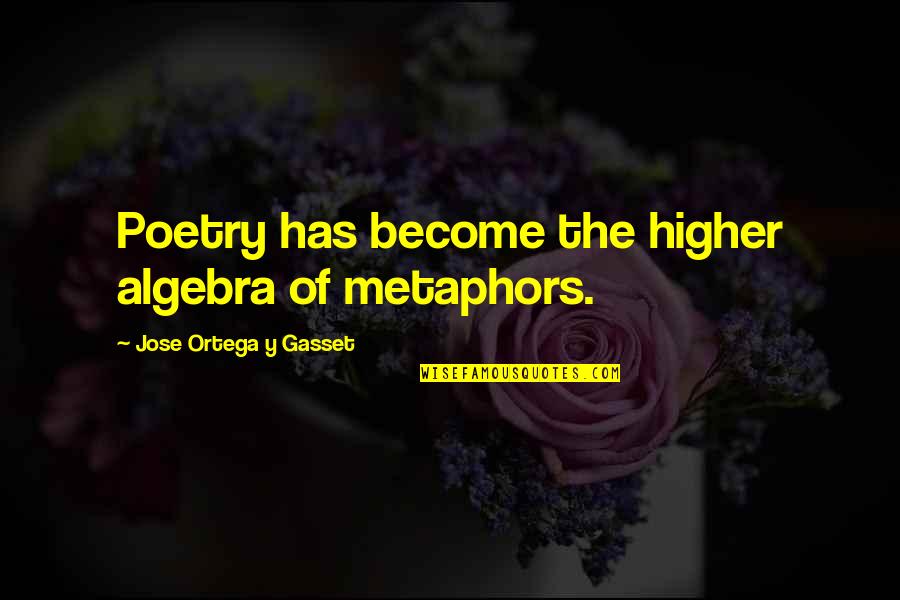 Baldoria Peppercorn Quotes By Jose Ortega Y Gasset: Poetry has become the higher algebra of metaphors.