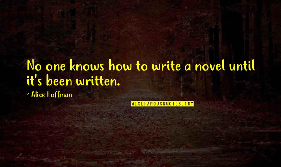 Baleia Branca Quotes By Alice Hoffman: No one knows how to write a novel