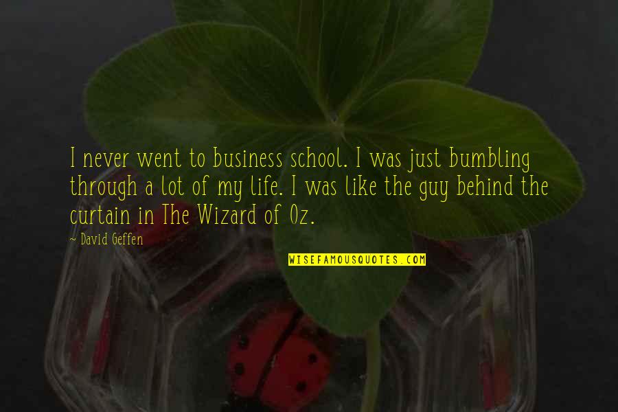 Baler Quotes By David Geffen: I never went to business school. I was