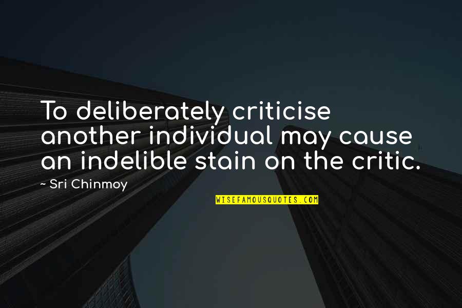 Balikan Sama Mantan Quotes By Sri Chinmoy: To deliberately criticise another individual may cause an