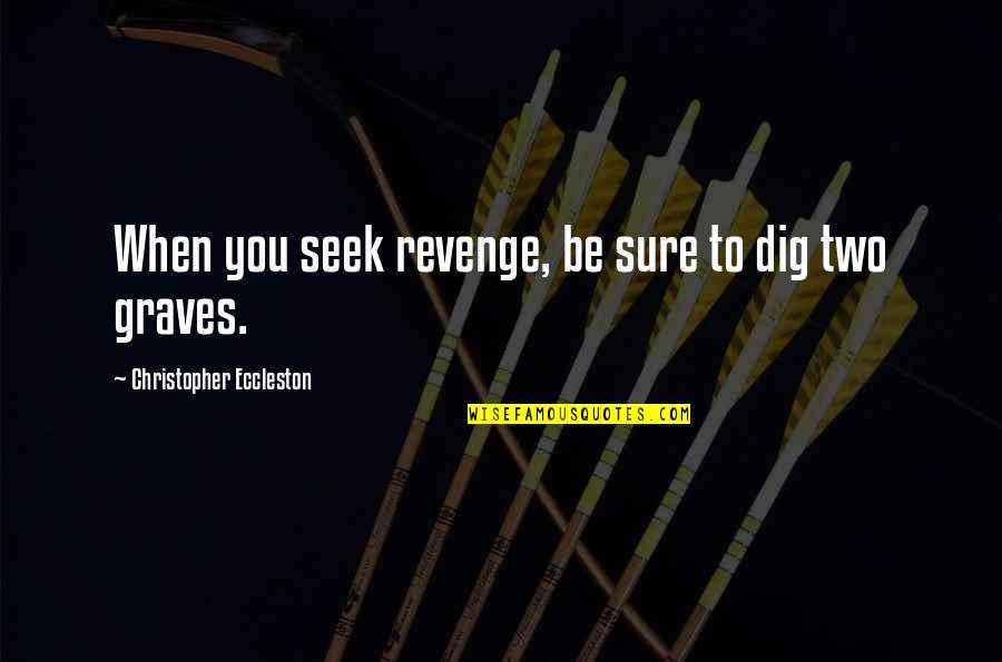 Balinis Quotes By Christopher Eccleston: When you seek revenge, be sure to dig Balinis Quotes By Christopher Eccleston: When you seek revenge, be sure to dig