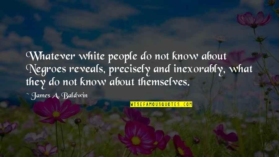 Balinis Quotes By James A. Baldwin: Whatever white people do not know about Negroes Balinis Quotes By James A. Baldwin: Whatever white people do not know about Negroes