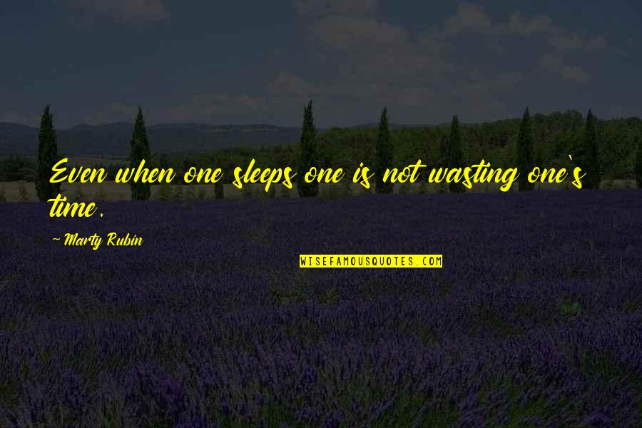 Balkanian Quotes By Marty Rubin: Even when one sleeps one is not wasting