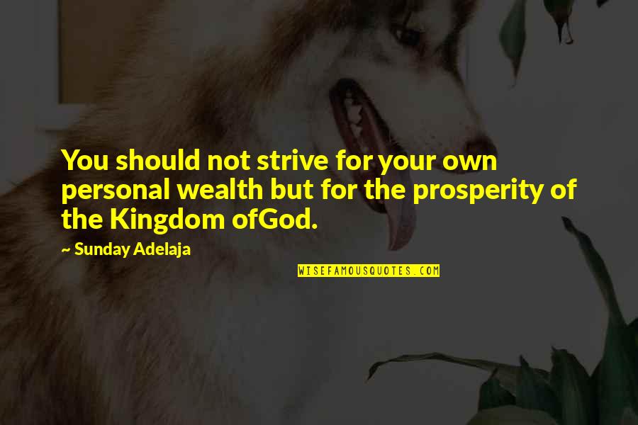 Balkasar Quotes By Sunday Adelaja: You should not strive for your own personal