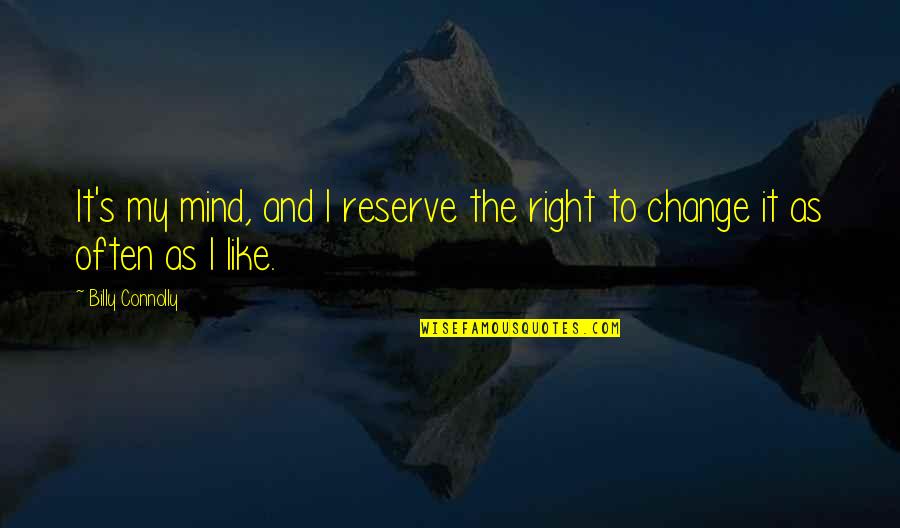 Balkhash City Quotes By Billy Connolly: It's my mind, and I reserve the right