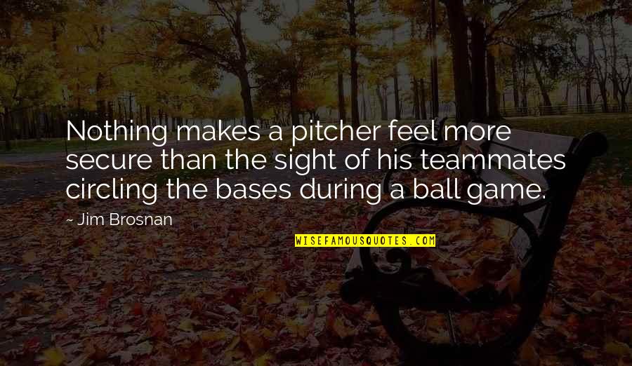 Ball Games Quotes By Jim Brosnan: Nothing makes a pitcher feel more secure than