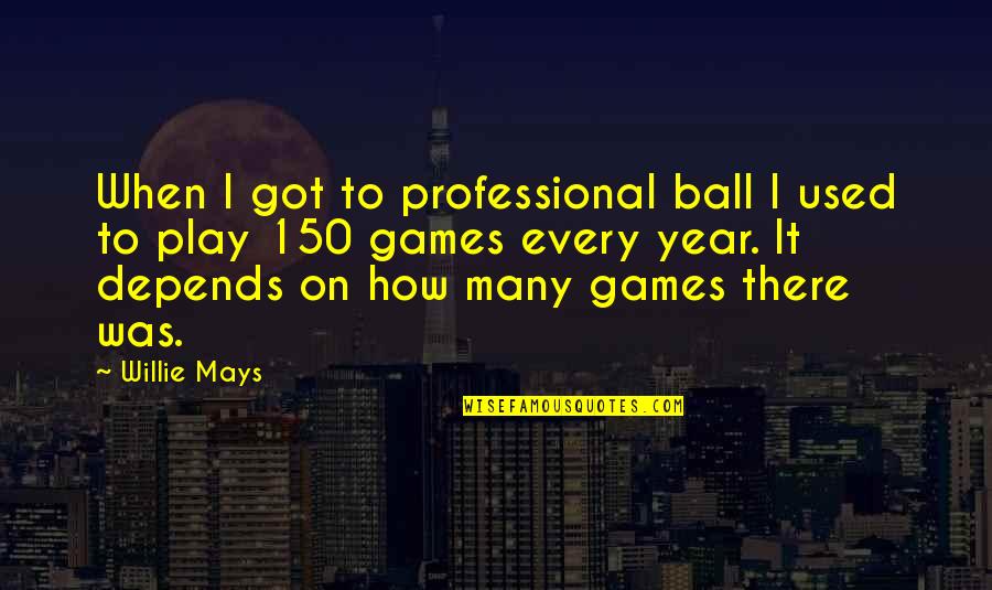 Ball Games Quotes By Willie Mays: When I got to professional ball I used