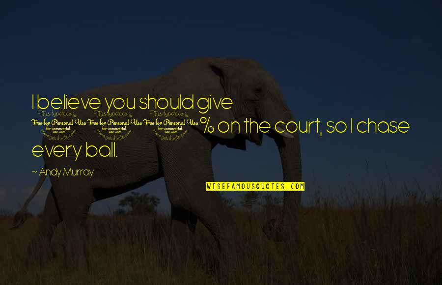 Ball In Your Court Quotes By Andy Murray: I believe you should give 100% on the