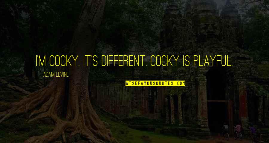 Ballads Of Suburbia Quotes By Adam Levine: I'm cocky. It's different. Cocky is playful. Ballads Of Suburbia Quotes By Adam Levine: I'm cocky. It's different. Cocky is playful.