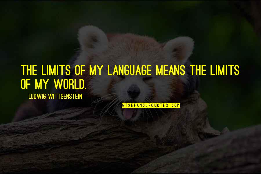 Ballarini Pots Quotes By Ludwig Wittgenstein: The limits of my language means the limits Ballarini Pots Quotes By Ludwig Wittgenstein: The limits of my language means the limits