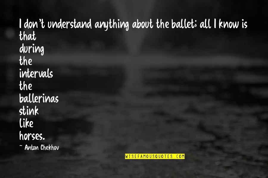 Ballerinas Quotes By Anton Chekhov: I don't understand anything about the ballet; all