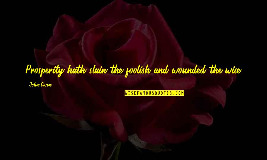 Ballia By Ugg Quotes By John Owen: Prosperity hath slain the foolish and wounded the