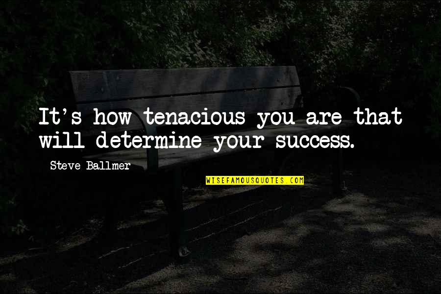 Ballmer Steve Quotes By Steve Ballmer: It's how tenacious you are that will determine Ballmer Steve Quotes By Steve Ballmer: It's how tenacious you are that will determine