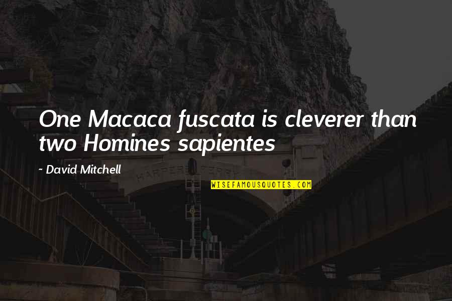 Balloonia Quotes By David Mitchell: One Macaca fuscata is cleverer than two Homines
