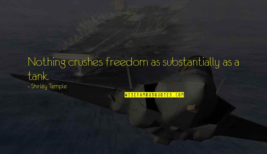 Balloonlike Quotes By Shirley Temple: Nothing crushes freedom as substantially as a tank. Balloonlike Quotes By Shirley Temple: Nothing crushes freedom as substantially as a tank.