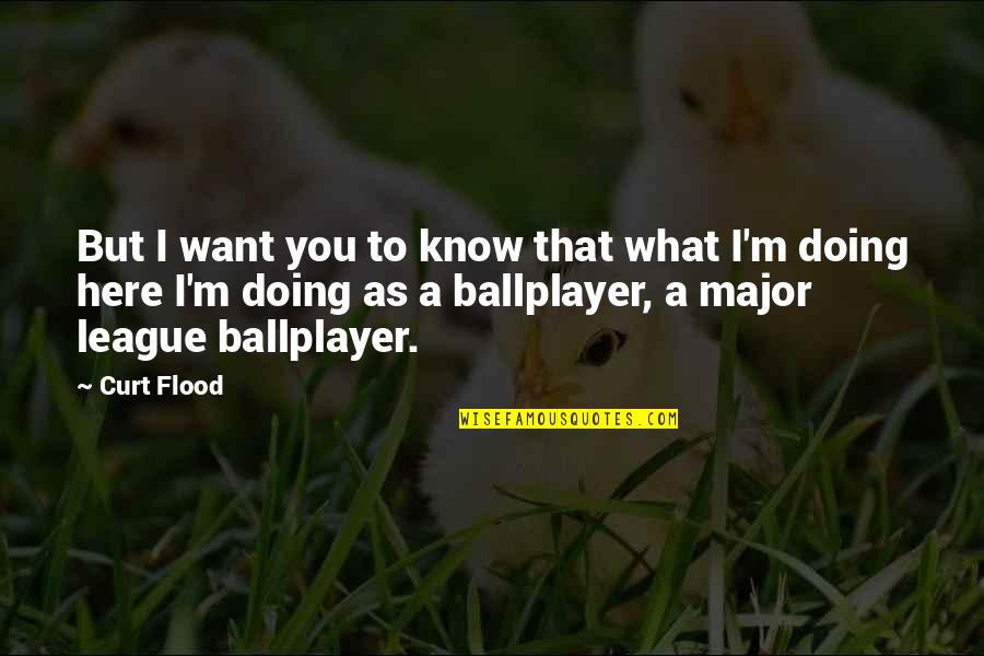Ballplayer's Quotes By Curt Flood: But I want you to know that what