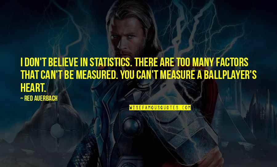 Ballplayer's Quotes By Red Auerbach: I don't believe in statistics. There are too