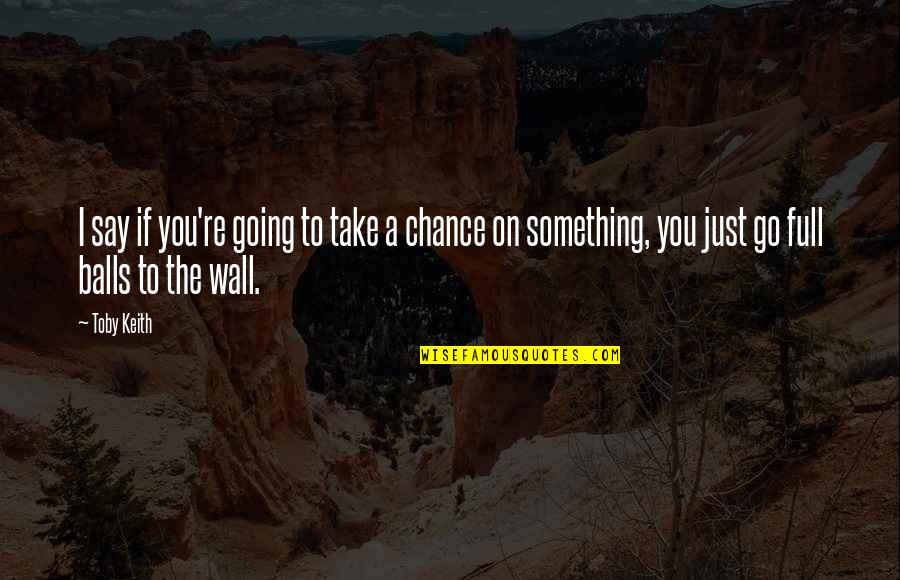 Balls To The Wall Quotes By Toby Keith: I say if you're going to take a Balls To The Wall Quotes By Toby Keith: I say if you're going to take a